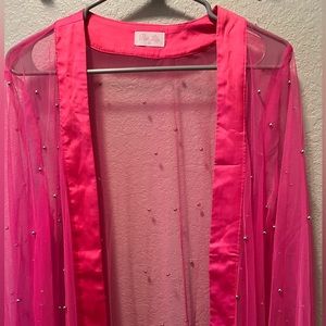 Pink Lily pink embellished kimono